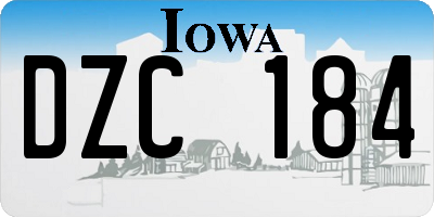 IA license plate DZC184