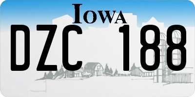 IA license plate DZC188