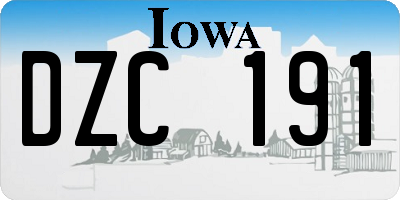 IA license plate DZC191
