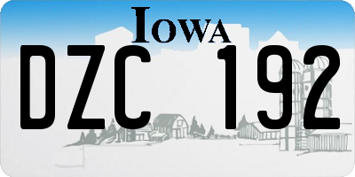 IA license plate DZC192