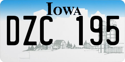 IA license plate DZC195