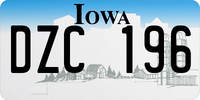 IA license plate DZC196