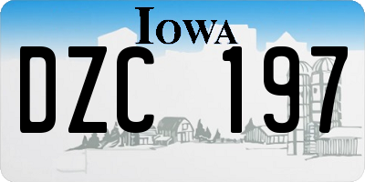 IA license plate DZC197