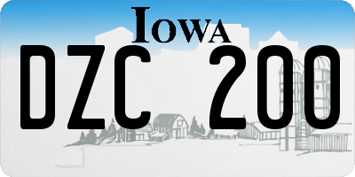 IA license plate DZC200