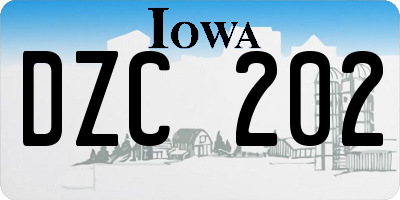 IA license plate DZC202