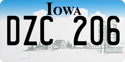 IA license plate DZC206