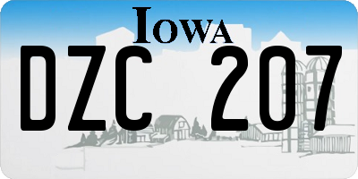 IA license plate DZC207