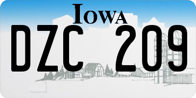 IA license plate DZC209