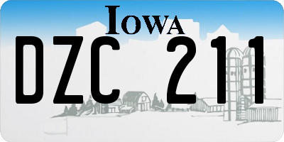 IA license plate DZC211