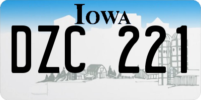 IA license plate DZC221