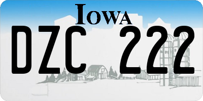 IA license plate DZC222