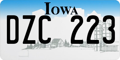 IA license plate DZC223