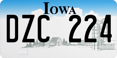 IA license plate DZC224
