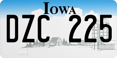 IA license plate DZC225