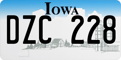 IA license plate DZC228