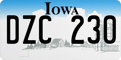 IA license plate DZC230