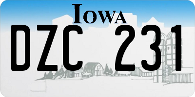 IA license plate DZC231