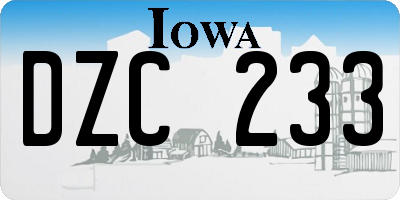 IA license plate DZC233