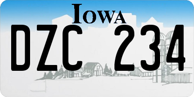 IA license plate DZC234