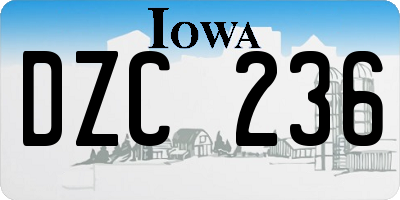 IA license plate DZC236