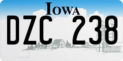 IA license plate DZC238