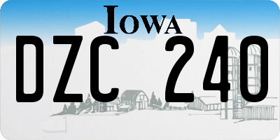 IA license plate DZC240