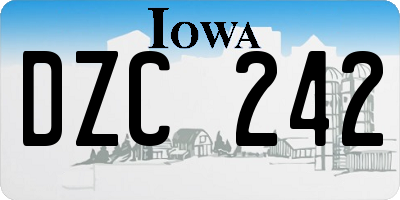 IA license plate DZC242