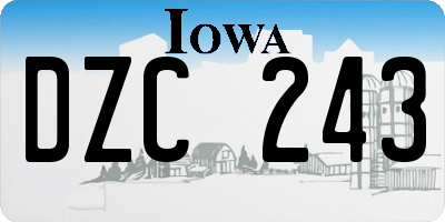 IA license plate DZC243