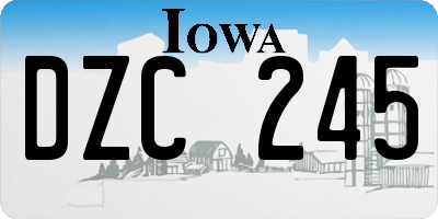 IA license plate DZC245