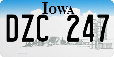 IA license plate DZC247