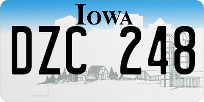 IA license plate DZC248