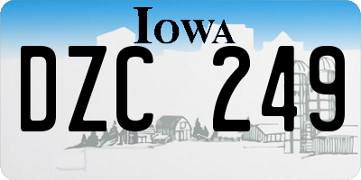 IA license plate DZC249