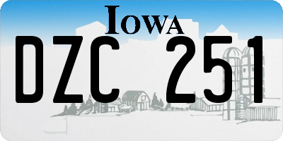 IA license plate DZC251