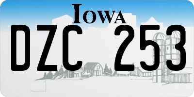 IA license plate DZC253