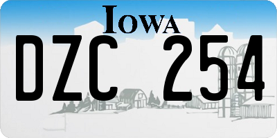 IA license plate DZC254