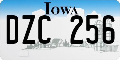 IA license plate DZC256