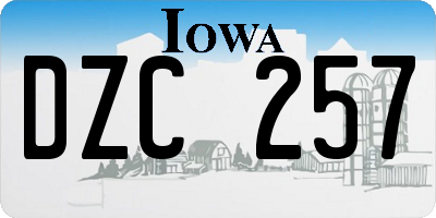 IA license plate DZC257