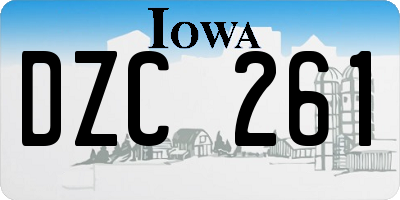 IA license plate DZC261