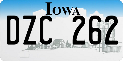 IA license plate DZC262