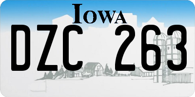 IA license plate DZC263