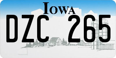 IA license plate DZC265