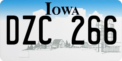 IA license plate DZC266