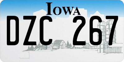 IA license plate DZC267