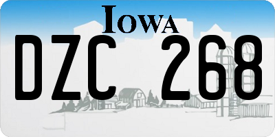 IA license plate DZC268