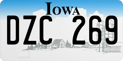 IA license plate DZC269