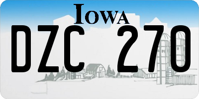 IA license plate DZC270