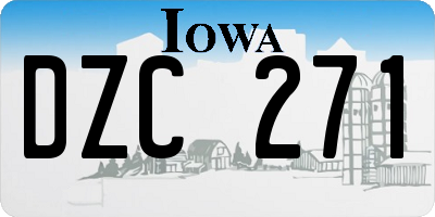 IA license plate DZC271