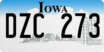 IA license plate DZC273