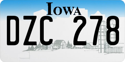 IA license plate DZC278