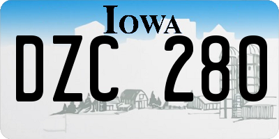 IA license plate DZC280